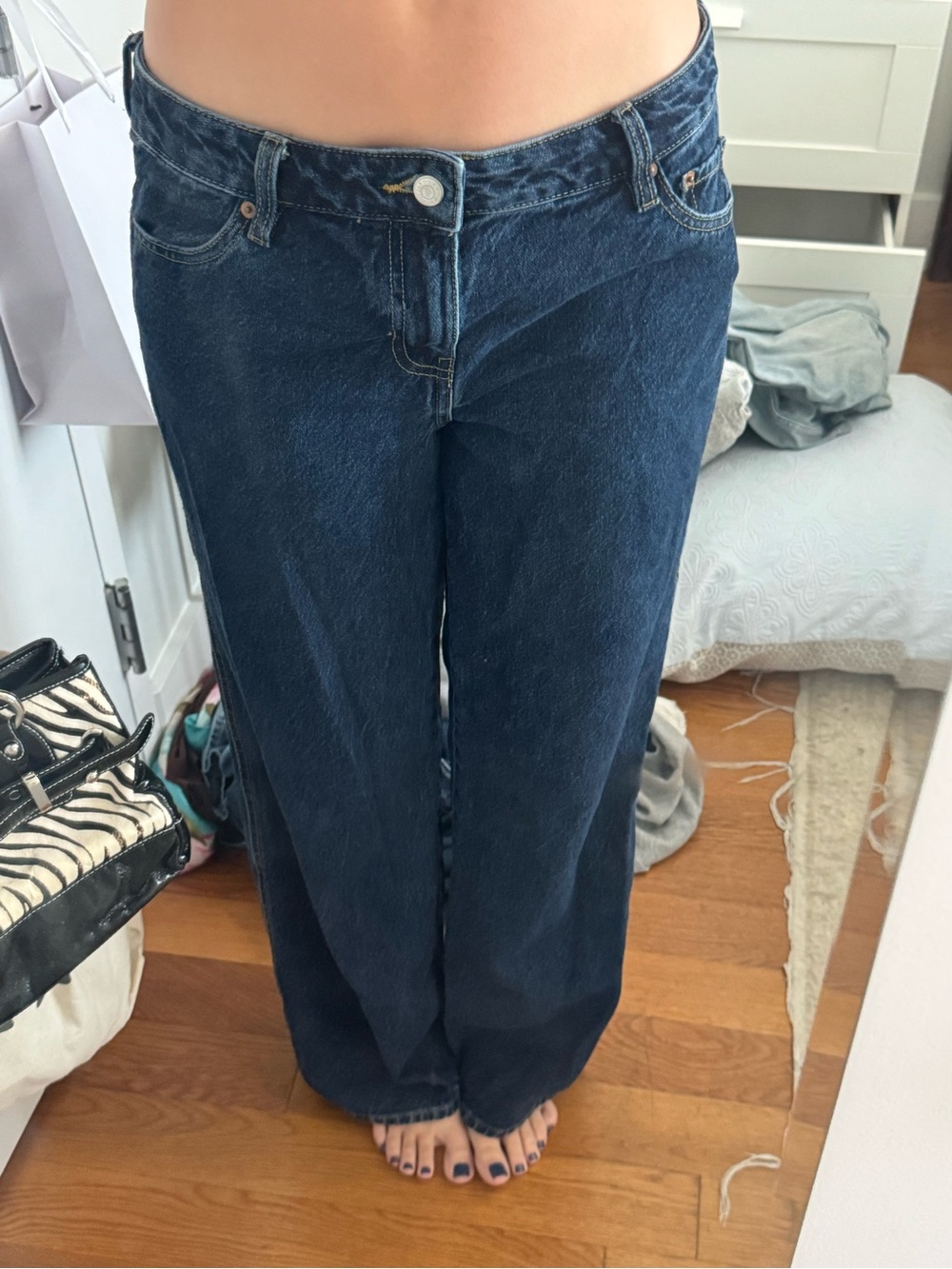 Pacsun Low Rise Baggy Jeans - Dark Blue